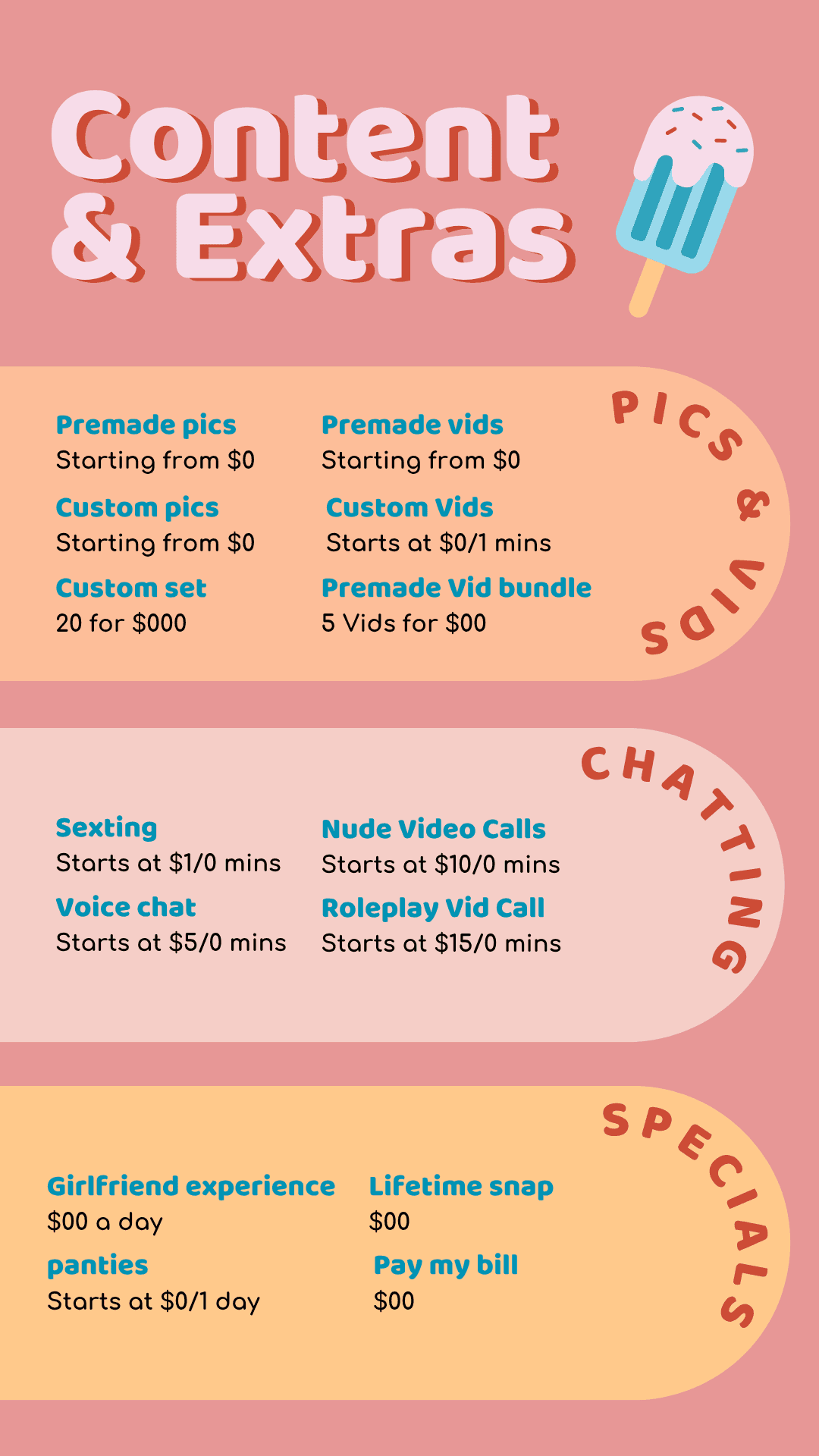 Popsicle tipping menu template