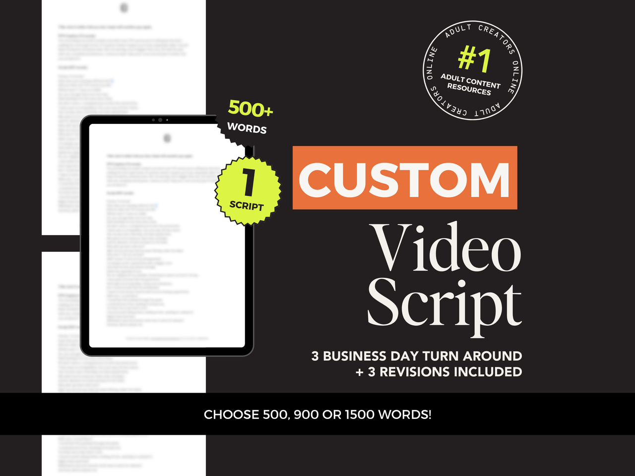 Custom Video Script 500 Words