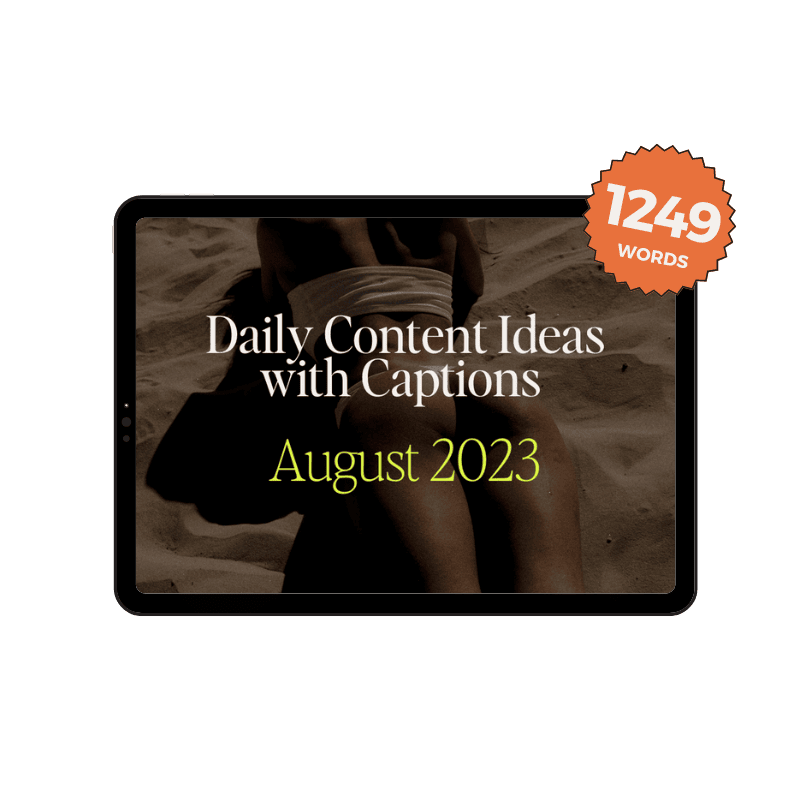 August 2023 Onlyfans Content Ideas